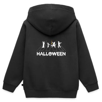Halloween Kreaturen Zebrastreifen witzig - Kinder Premium Organic Zip Hoodie - Schwarz - Hinten - AI Model Kid Male (0cm)