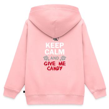 Halloween Keep Calm Candy - Kids Premium Organic Zip-up Hoodie - rose - Back - AI Model Kid Female (0cm)