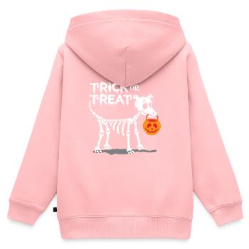 Süßes oder Saures Halloween Hund - Kinder Premium Organic Zip Hoodie - Rosa - Hinten - AI Model Kid Female (0cm)