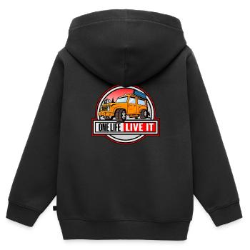 On le vit - Sweat Premium à capuche zippé enfant bio - noir - Dos - AI Model Kid Male (0cm)