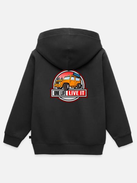 One live live it - Kinder Premium Organic Zip Hoodie - Schwarz