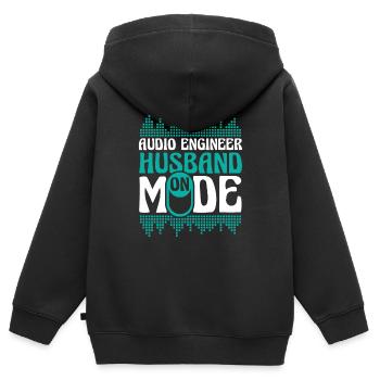 Ingénieur du son Ingénieur du son mari - Sweat Premium à capuche zippé enfant bio - noir - Dos - AI Model Kid Male (0cm)
