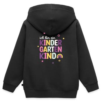 Ich bin ein Kitakind 2023 / Kindergartenkind - Kinder Premium Organic Zip Hoodie - Schwarz - Hinten - AI Model Kid Male (0cm)