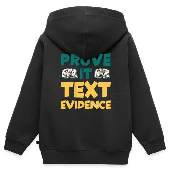 Prouvez-le, preuve textuelle 30 - Sweat Premium à capuche zippé enfant bio - noir - Dos - AI Model Kid Male (0cm)