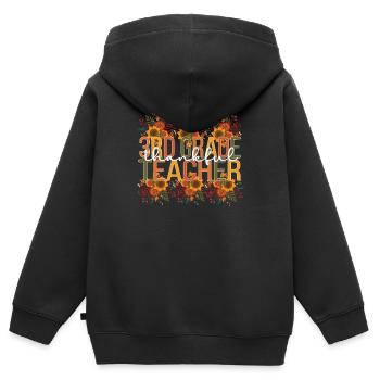 3rd Grade Teacher Thanksgiving Third Grade Teacher - Kinder Premium Organic Zip Hoodie - Schwarz - Hinten - AI Model Kid Male (0cm)
