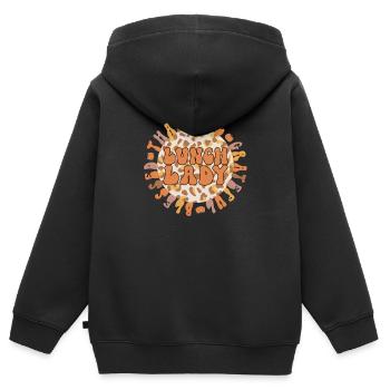 Lunch Lady Thanksgiving School Cafeteria Lady - Kids Premium Organic Zip-up Hoodie - black - Back - AI Model Kid Male (0cm)