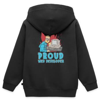 Web Developer Web Developer Web Developer - Kids Premium Organic Zip-up Hoodie - black - Back - AI Model Kid Male (0cm)