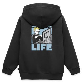 Web Developer Web Developer Web Developer - Kids Premium Organic Zip-up Hoodie - black - Back - AI Model Kid Male (0cm)