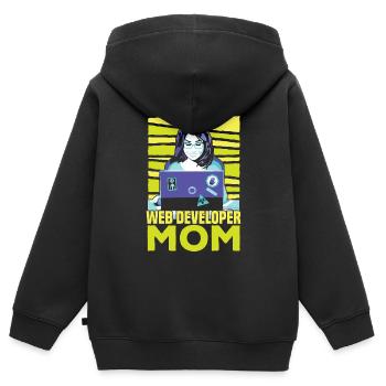 Web Developer Web Developer Web Developer - Kids Premium Organic Zip-up Hoodie - black - Back - AI Model Kid Male (0cm)