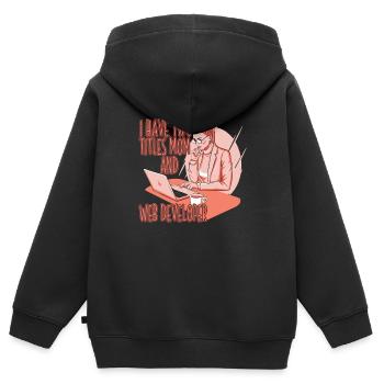 Web Developer Web Developer Web Developer - Kids Premium Organic Zip-up Hoodie - black - Back - AI Model Kid Male (0cm)