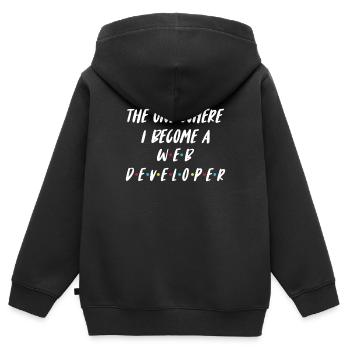 Web Developer Web Developer Web Developer - Kids Premium Organic Zip-up Hoodie - black - Back - AI Model Kid Male (0cm)