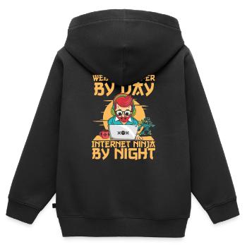 Web Developer Web Developer Web Developer - Kids Premium Organic Zip-up Hoodie - black - Back - AI Model Kid Male (0cm)