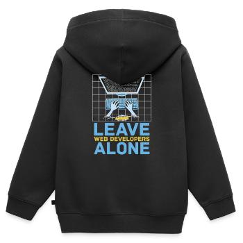 Web Developer Web Developer Web Developer - Kids Premium Organic Zip-up Hoodie - black - Back - AI Model Kid Male (0cm)