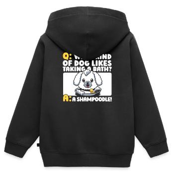 Hundetrainer Hundetrainer - Kinder Premium Organic Zip Hoodie - Schwarz - Hinten - AI Model Kid Male (0cm)