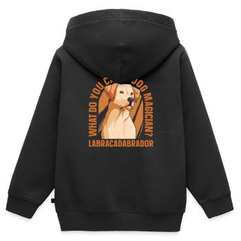 Hundetrainer Hundetrainer - Kinder Premium Organic Zip Hoodie - Schwarz - Hinten - AI Model Kid Male (0cm)