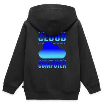 There Is No Cloud 9 - Kids Premium Organic Zip-up Hoodie - black - Back - AI Model Kid Male (0cm)