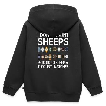 Montre Collector Hommes Montre de Luxe Collectionner la Vie - Sweat Premium à capuche zippé enfant bio - noir - Dos - AI Model Kid Male (0cm)
