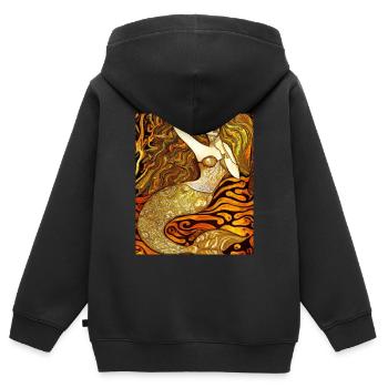 Mermaid Portrait Gustav Klimt Style - Kids Premium Organic Zip-up Hoodie - black - Back - AI Model Kid Male (0cm)