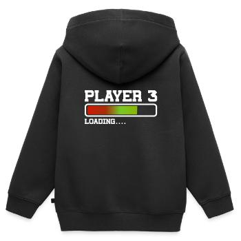 Spieler 3 Lädt Neues Gaming Vater Baby - Kinder Premium Organic Zip Hoodie - Schwarz - Hinten - AI Model Kid Male (0cm)