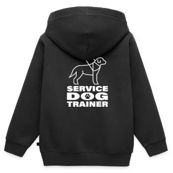 Hundetrainer Hundetrainer - Kinder Premium Organic Zip Hoodie - Schwarz - Hinten - AI Model Kid Male (0cm)