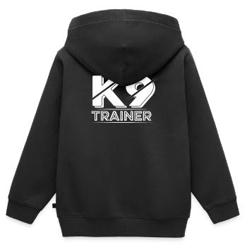 Hundetrainer Hundetrainer - Kinder Premium Organic Zip Hoodie - Schwarz - Hinten - AI Model Kid Male (0cm)