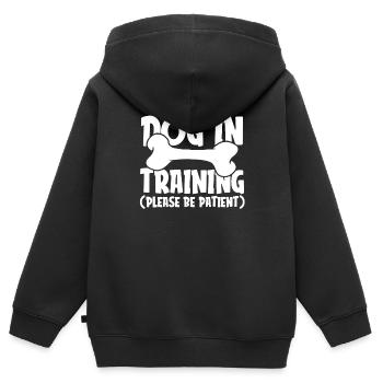 Hundetrainer Hundetrainer - Kinder Premium Organic Zip Hoodie - Schwarz - Hinten - AI Model Kid Male (0cm)
