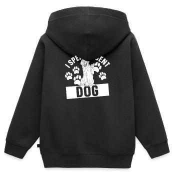 Hundetrainer Hundetrainer - Kinder Premium Organic Zip Hoodie - Schwarz - Hinten - AI Model Kid Male (0cm)