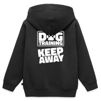 Hundetrainer Hundetrainer - Kinder Premium Organic Zip Hoodie - Schwarz - Hinten - AI Model Kid Male (0cm)