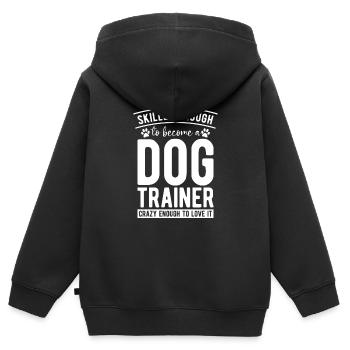 Hundetrainer Hundetrainer - Kinder Premium Organic Zip Hoodie - Schwarz - Hinten - AI Model Kid Male (0cm)