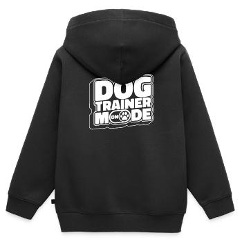 Hundetrainer Hundetrainer - Kinder Premium Organic Zip Hoodie - Schwarz - Hinten - AI Model Kid Male (0cm)