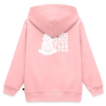 Hundetrainer Hundetrainer - Kinder Premium Organic Zip Hoodie - Rosa - Hinten - AI Model Kid Female (0cm)