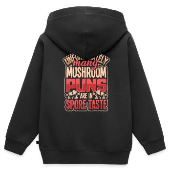 Morels Mushroom Picker Mushroom Farmer Mushroom - Sweat Premium à capuche zippé enfant bio - noir - Dos - AI Model Kid Male (0cm)