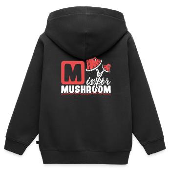 Morels Mushroom Picker Mushroom Farmer Mushroom - Sweat Premium à capuche zippé enfant bio - noir - Dos - AI Model Kid Male (0cm)