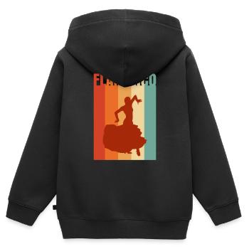 Flamenco - Kinder Premium Organic Zip Hoodie - Schwarz - Hinten - AI Model Kid Male (0cm)
