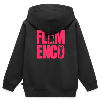 Flamenco - Kinder Premium Organic Zip Hoodie - Schwarz - Hinten - AI Model Kid Male (0cm)