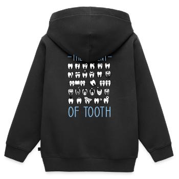 Die Stunde der Wahreit verschiedene Zähne für - Kinder Premium Organic Zip Hoodie - Schwarz - Hinten - AI Model Kid Male (0cm)