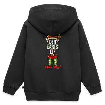 Darts Elf Partnerlook Weihnachten - Kinder Premium Organic Zip Hoodie - Schwarz - Hinten - AI Model Kid Male (0cm)