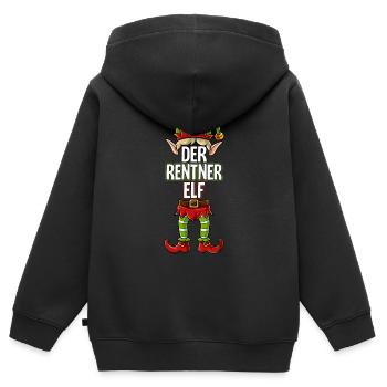 Rentner Elf Partnerlook Weihnachten - Kinder Premium Organic Zip Hoodie - Schwarz - Hinten - AI Model Kid Male (0cm)