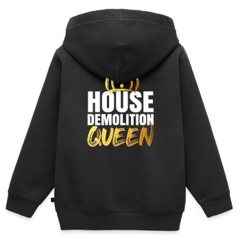 Cadeau de rénovation de destruction de maison - Sweat Premium à capuche zippé enfant bio - noir - Dos - AI Model Kid Male (0cm)