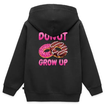Donut grandir - Sweat Premium à capuche zippé enfant bio - noir - Dos - AI Model Kid Male (0cm)