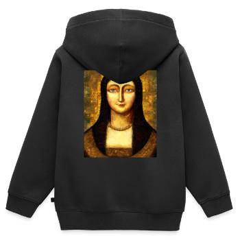 Portrait Einer Frau Gustav Klimt Style - Kinder Premium Organic Zip Hoodie - Schwarz - Hinten - AI Model Kid Male (0cm)