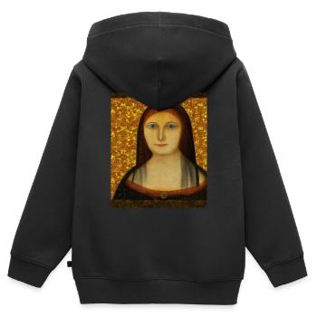 Gustav Klimt Style Portrait Einer Frau - Kinder Premium Organic Zip Hoodie - Schwarz - Hinten - AI Model Kid Male (0cm)