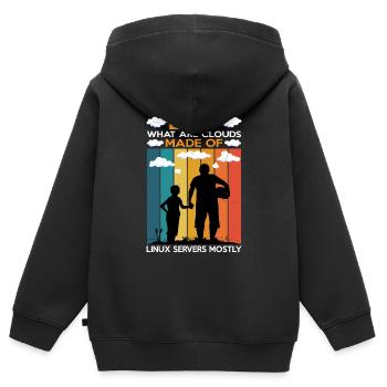 De quoi sont faits les clouds, les serveurs Linux principalement 7 - Sweat Premium à capuche zippé enfant bio - noir - Dos - AI Model Kid Male (0cm)