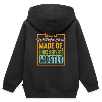 De quoi sont faits les clouds, les serveurs Linux principalement 9 - Sweat Premium à capuche zippé enfant bio - noir - Dos - AI Model Kid Male (0cm)