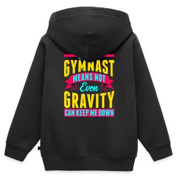 Gymnastik Turner Turnerin Turnen - Kinder Premium Organic Zip Hoodie - Schwarz - Hinten - AI Model Kid Male (0cm)