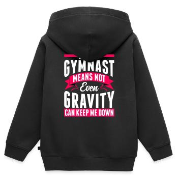 Gymnastik Turner Turnerin Turnen - Kinder Premium Organic Zip Hoodie - Schwarz - Hinten - AI Model Kid Male (0cm)