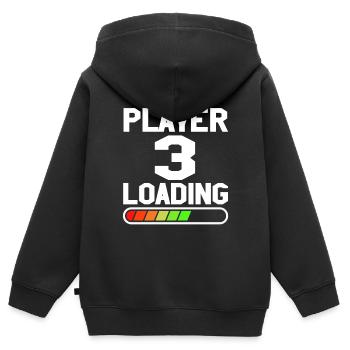 Spieler 3 Laden Neuer Gaming -Vater Baby - Kinder Premium Organic Zip Hoodie - Schwarz - Hinten - AI Model Kid Male (0cm)