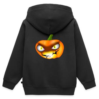 Halloween Kürbis Mit Feurigen Augen - Kinder Premium Organic Zip Hoodie - Schwarz - Hinten - AI Model Kid Male (0cm)