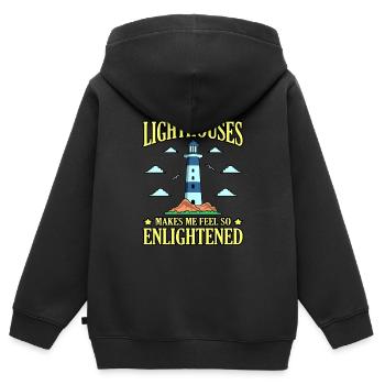 Phare - Sweat Premium à capuche zippé enfant bio - noir - Dos - AI Model Kid Male (0cm)