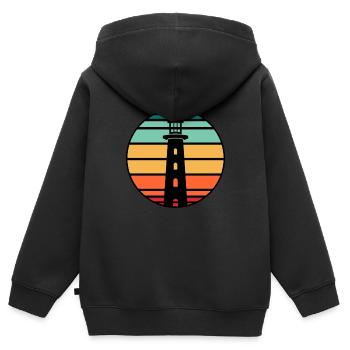 Phare - Sweat Premium à capuche zippé enfant bio - noir - Dos - AI Model Kid Male (0cm)